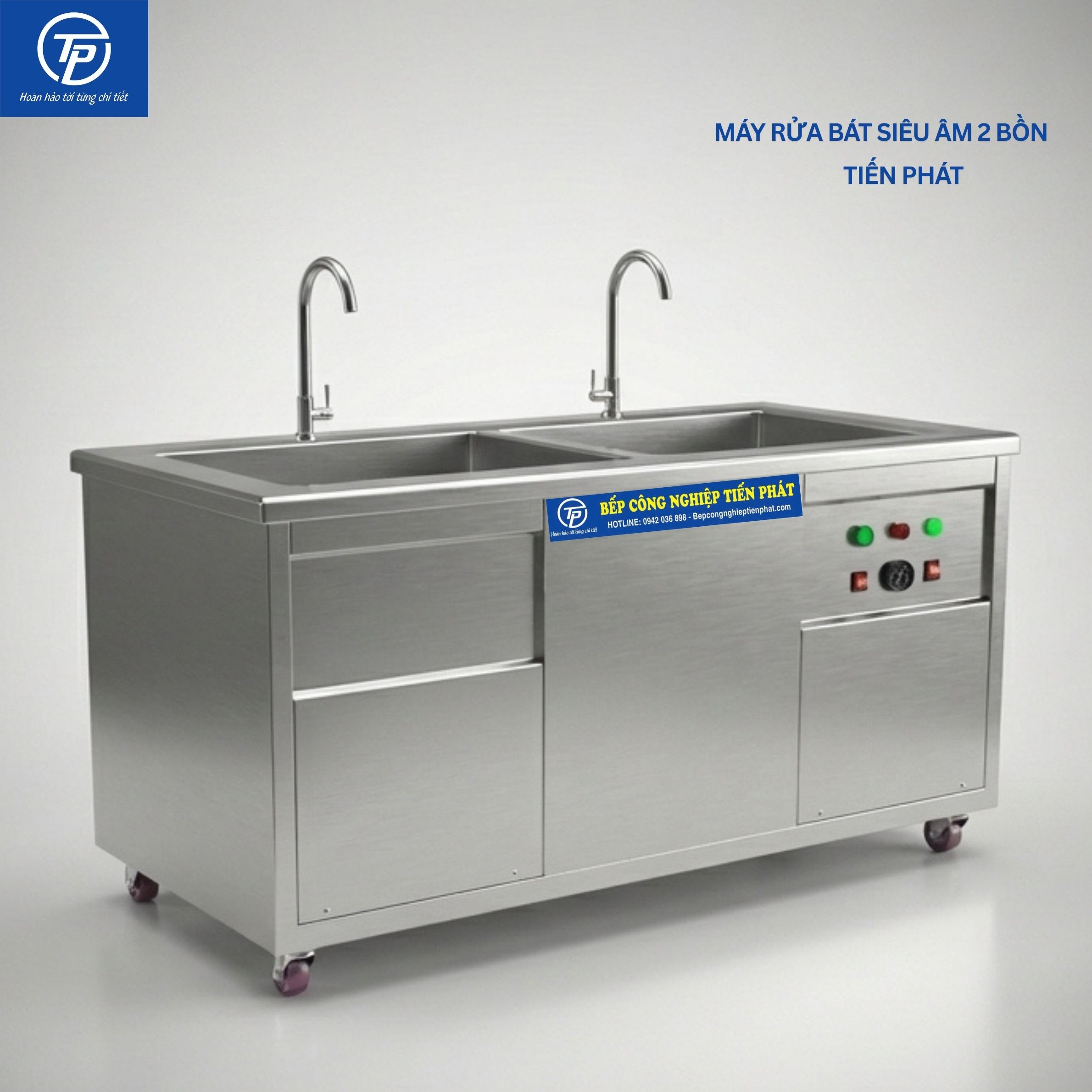 Máy Rửa Bát Siêu Âm MRB 1500 2 Bồn